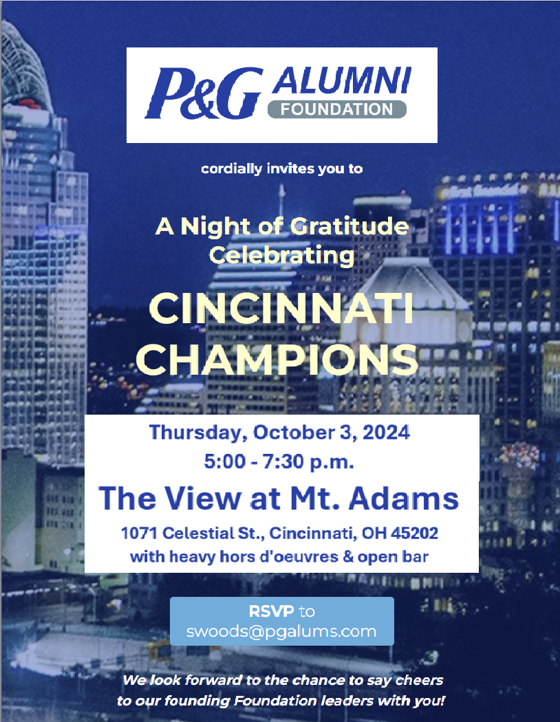 P&G Alumni Foundation & Chapter Cincinnati “A Night of Gratitude Celebrating Cincinnati Champions”